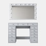 Hanah Home BJ196 - 5170 Mesa de Maquillaje Blanca con Espejo y 13 Focos